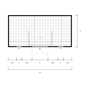 Signature Series Side Utility Shed Standard Floor Plan