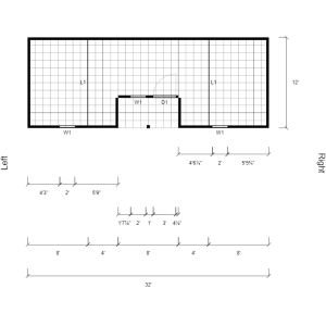Center Lofted Cabin Standard Floor Plan
